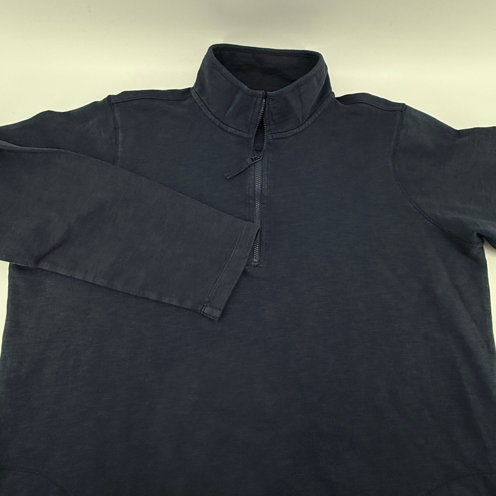 ORVIS Quarter Zip Pullover Sweatshirt Mens XL Long Sleeve Navy Blue Pockets